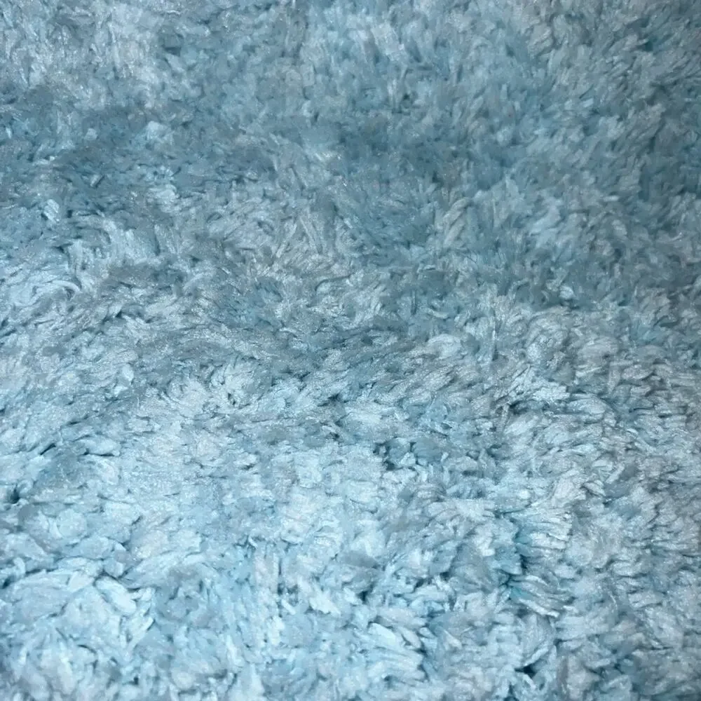 Alayrac baby blue super soft shaggy bathroom mat. 25.5”x18”